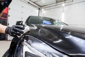 Ceramic Coating. The Process Of Applying A Nano ceramic Coating On The Car's hood.