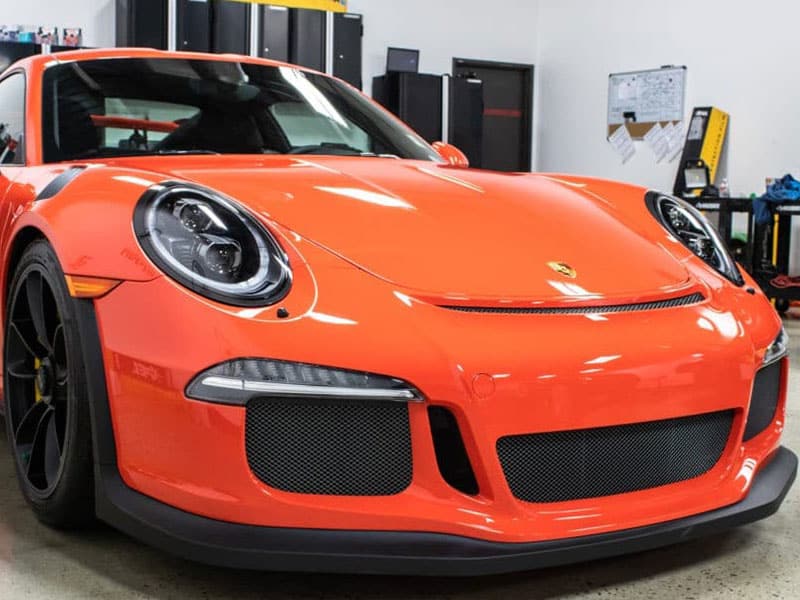 Orange Porsche graphene coating
