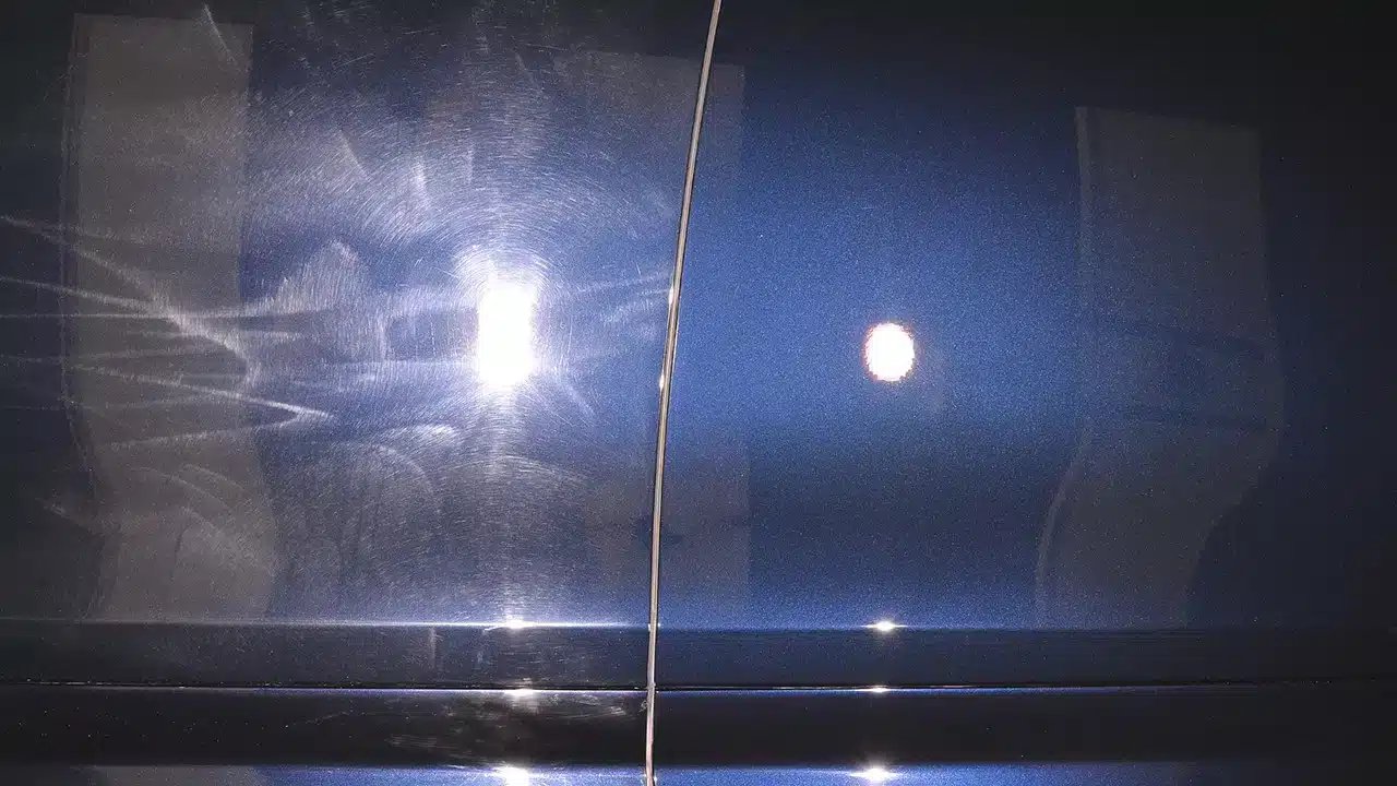 One stage polish before and after