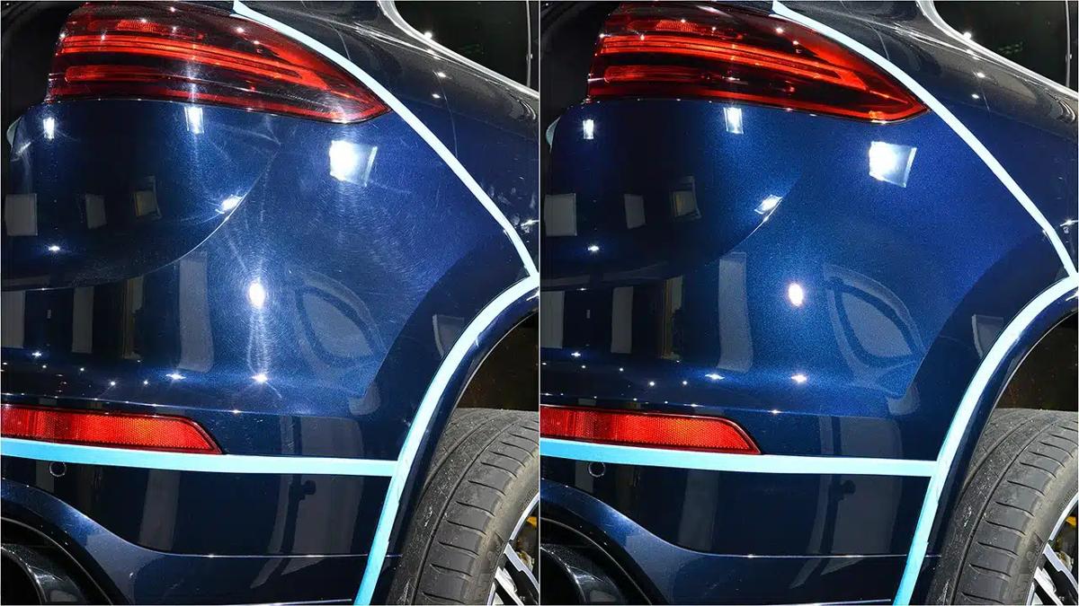 Two stage polish before and after